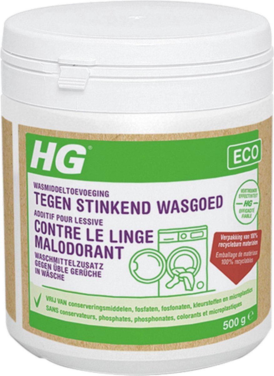 Goedkoopste HG ECO wasmiddeltoevoeging tegen stinkend wasgoed - 2 Stuks! - 500g - de duurzame wasmiddeltoevoeging tegen alle nare geurtjes