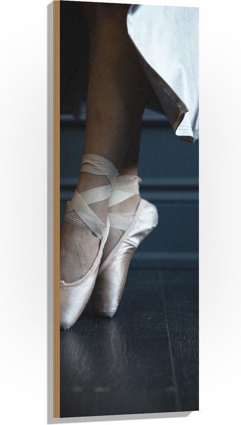 Hout - Ballerina aan het Dansen op Spitzen - 40x120 cm - 9 mm dik - Foto op Hout (Met Ophangsysteem)