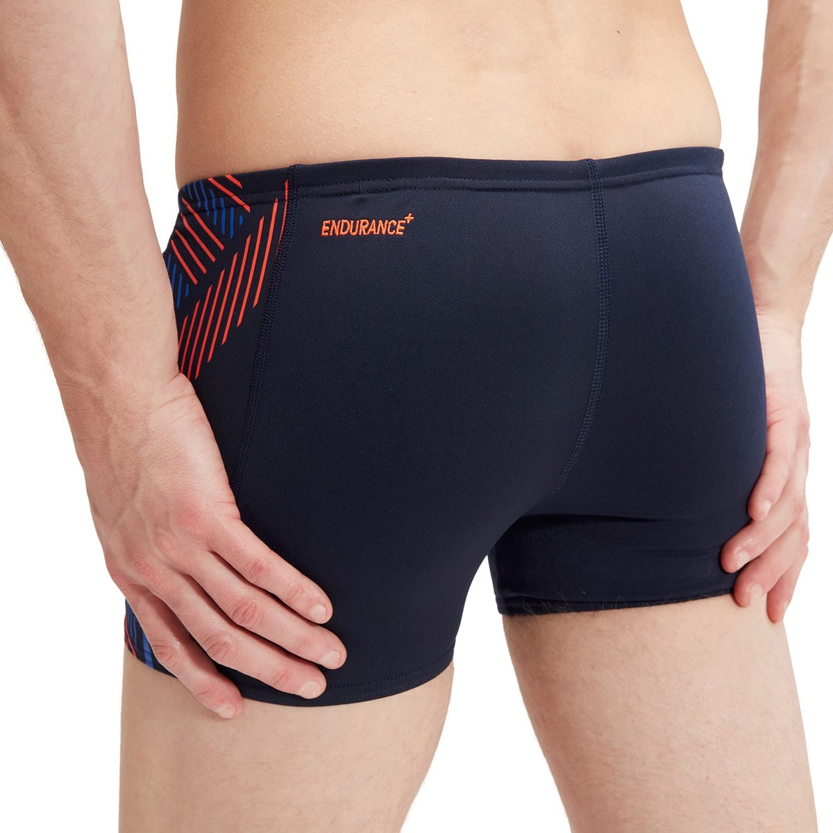 Speedo Mens Tech Panel Aquashort True Navy/Volcanic Orange/True Cobalt — afbeelding 6