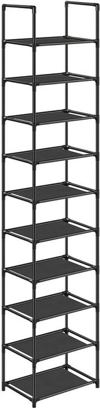 Plastic Schoenenrek Opslag Verticale Smalle Schoenenplank Ruimtebesparende Stapelbare Schoenhouder Eenvoudig Schoon te maken voor Slaapkamer Hal, Hal, Kast(9.65Wx10.24Dx54H, 9tiers A