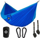 Reishangmat ultralicht (275 x 140 cm, max. 220 kg) in set, outdoor, reizen, trekking en camping, hangmat, reishangmat, tuin, strand (blauw/blauw)