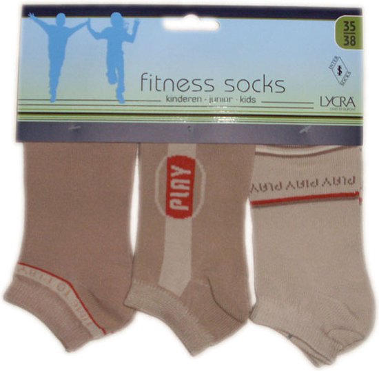 Jongens enkelkousen fitness fantasie playtime - 6 paar gekleurde sneaker sokken - maat 35/38