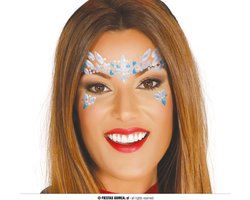 Zelfklevende Gezicht Steentjes Blue and White Face Jewellery