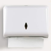 Handdoekdispenser, commerciële dispenser voor papieren handdoekjes, voor badkamer, keuken, wandmontage, papieren handdoekhouder, C-vouw/multi-vouw, papieren handdoekdispenser (wit)