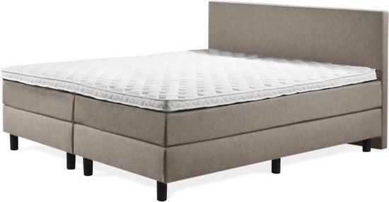 Boxspring Luxe 180x220 Glad Taupe Lederlook