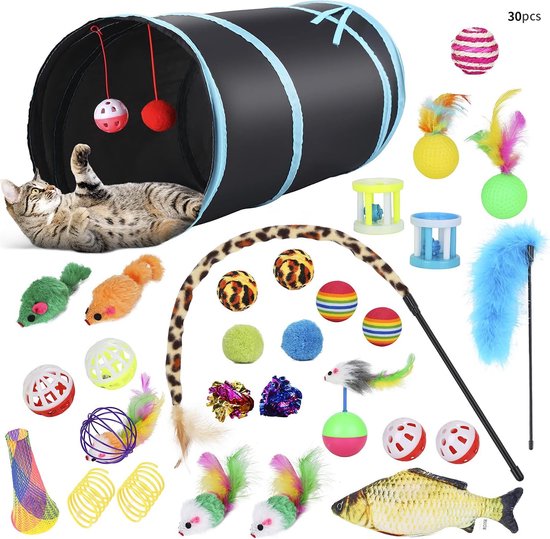 Kitty Kurlz Kattenspeelgoed, opvouwbare krabplank met 4 ballen