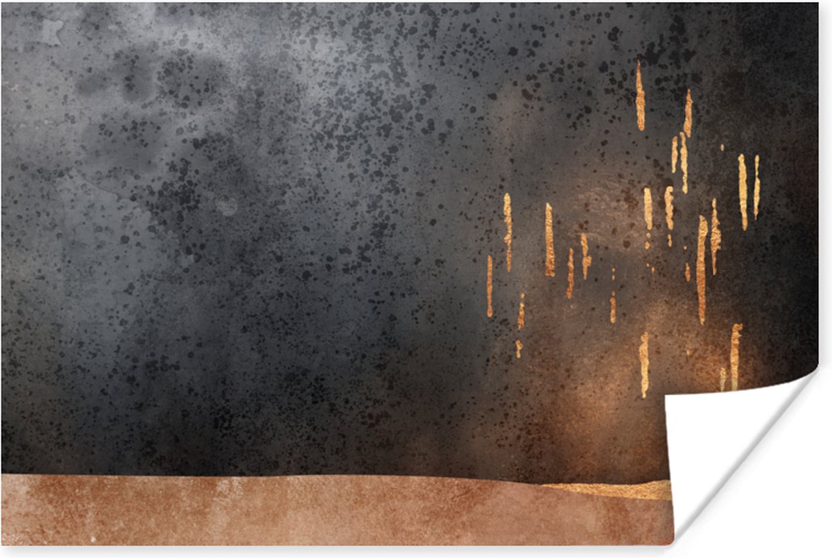 Poster Abstract - Goud - Design - 30x20 cm
