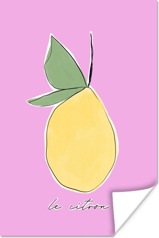 Poster Citroen - Fruit - Pastel - 80x120 cm