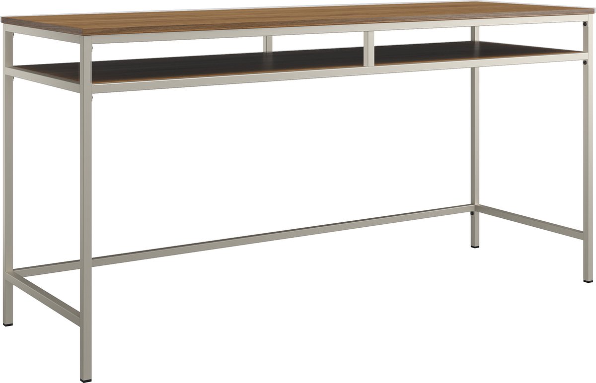 I.T.T. Bradford-Bureau - Wit Metaal Taupe/walnoot