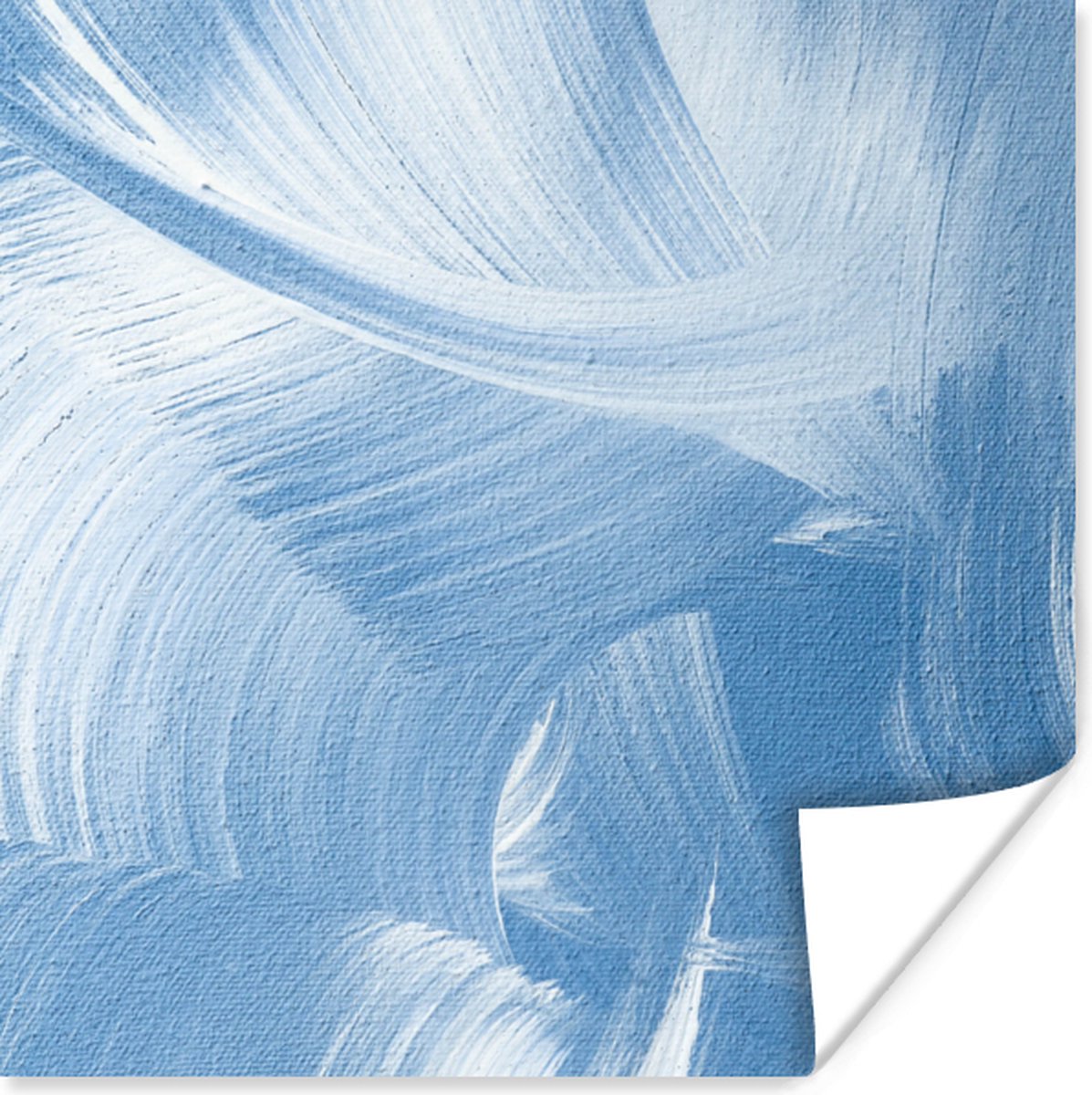 Poster Acrylverf - Blauw - Design - 30x30 cm