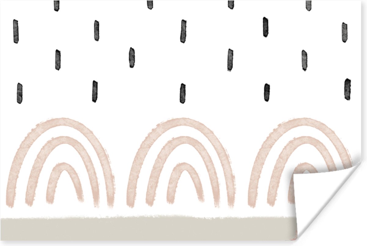 Poster Regenboog - Pastel - Regen - 120x80 cm