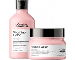 L`oreal Professional - Serie Expert - Vitamino Color Shampoo + Masker - 300 / 250ML - Gekleurd Haar Pakket - Loreal set