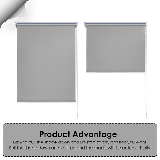 Rolgordijn Thermo Zonder boren Thermisch rolgordijngrijs 60 x 200 cm bol