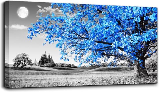 Images arbre bleu, images sur toile d'arbres naturels, 1 pièce