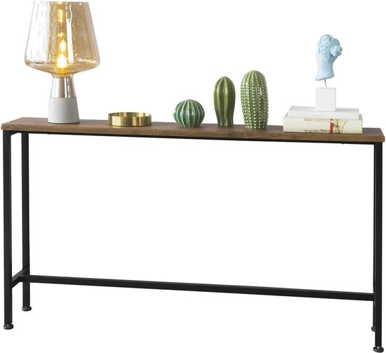 FSB19-N Vintage console table metal hall table decorative table sideboard side table natural/black BHT approx: 120x65x20cm