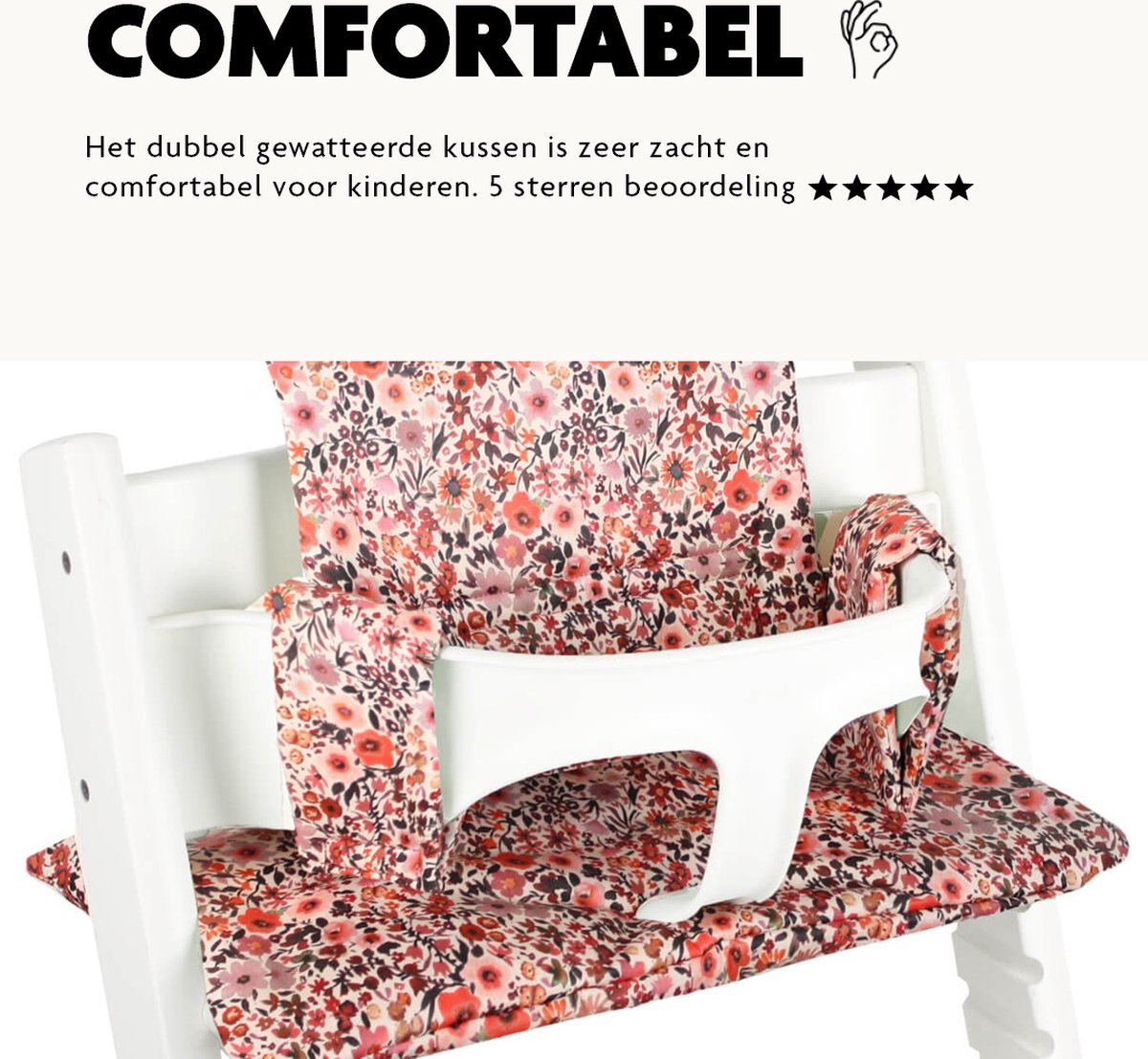 Stoelverkleiner TrippTrapp Kussen - Geschikt voor Stokke Tripp Trapp Kussenset - Kinderstoel Verkleiner - Perfecte Pasvorm - Geplastificeerd en Snel Schoon - Roze - Bloemen Print – foto 7