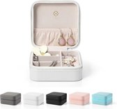 Klein kunstleer Travel Jewelry Box Organizer Display opbergtas voor ringen oorbellen halsketting