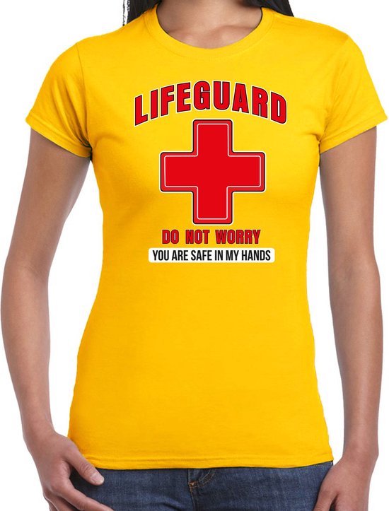 Bellatio Decorations t-shirt de sauveteur femme - outfit de sauveteur/carnaval - jaune XS