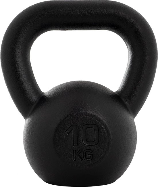 VirtuFit Pro Kettlebell - Gietijzer - 4 kg - Zwart - Ergonomische