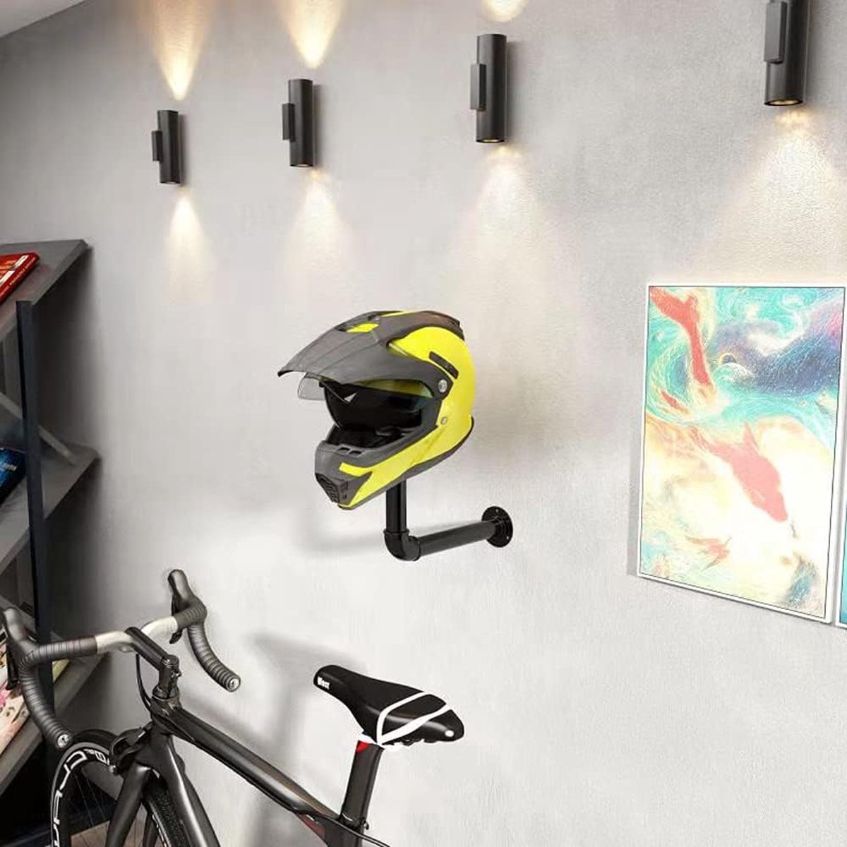 Lot of 2 Support Casque Moto Mural, Porte-Casque en Forme de Dôme