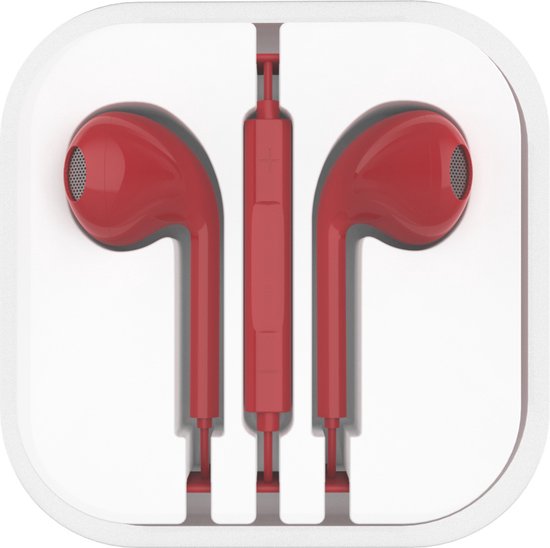 Nieuwe écouteurs avec fil et microphone Modèle NC3199 2023 - Prise Audio 3,5 mm - Écouteurs intra Ear - Écouteurs rouges - Câble 120 cm (Rouge)