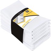 Doek Servetten [12 Pak, Wit] 46x46 cm Katoen Blend Wasbaar en Herbruikbaar Tafel Diner Servetten voor Hotel, Lunch, Restaurant, Bruiloften, Evenement en Partijen
