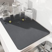 Diatomeeëndroogmat, onderzetter, hittebestendige en antislipschoteldroogmat voor restauranttafels in de keuken, bar, café (grijs/30 x 40 cm)