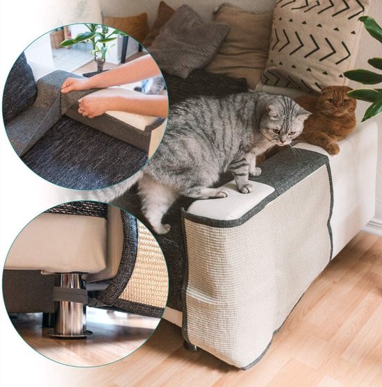 katten krabmat - Bescherming van meubels - Voor banken en stoelen - Krabbescherming - Voor de linkerkant - Lichtbruin