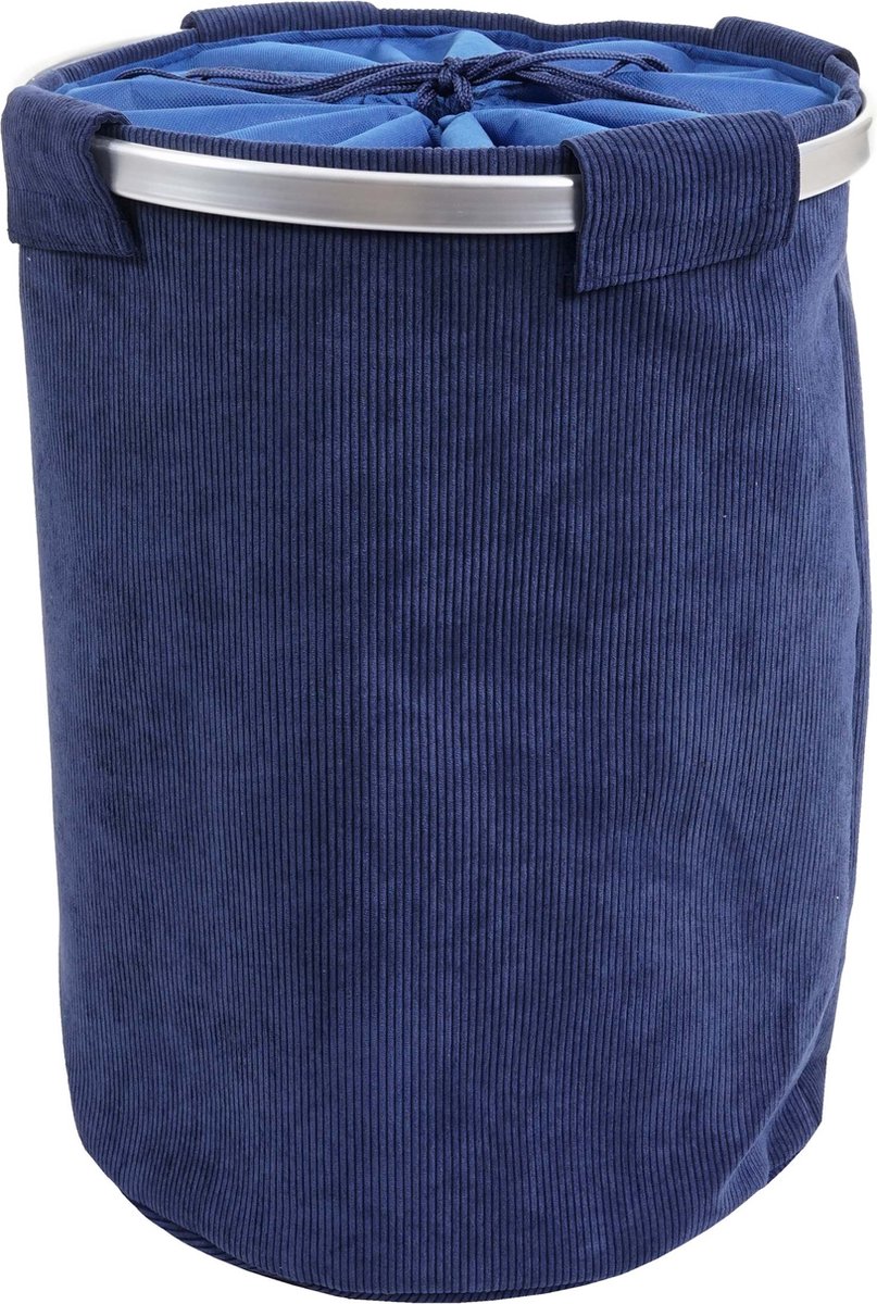 Goedkoopste Wasbak MCW-C34, Wasmand Wasbox Waszak Wasbak met net, 55x39cm 65l ~ koord blauw