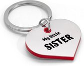 Akyol - mijn kleine zusje sleutelhanger hartvorm - Zus - familie - cadeau