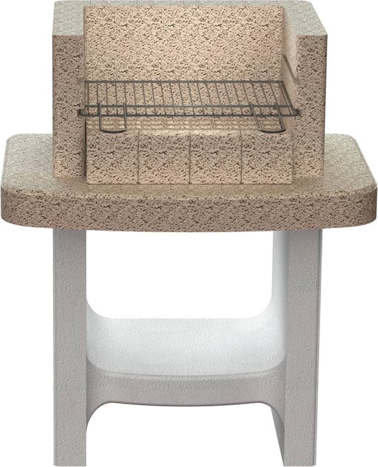 The Living Store Betonnen Tuinbarbecue - Houtskool - 78 x 55 x 94.1 cm - Verstelbare Grillhoogte - Afbeelding 2