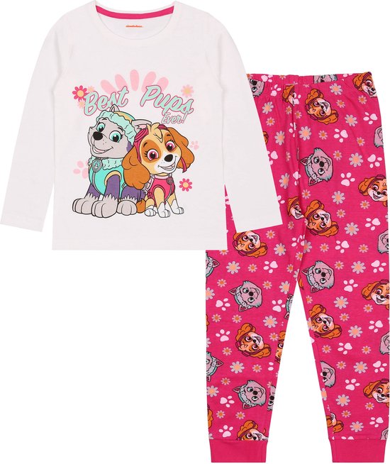PAW Patrol Skye Everest Roze en witte pyjama met lange mouwen, pyjama met lange broek