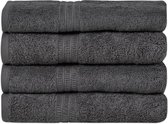 Handdoekenset, 100% biologisch katoen, badhanddoeken, hoge kwaliteit, zacht en zeer absorberend, sneldrogend, gecertificeerd (4 badhanddoeken, Coal Grey)