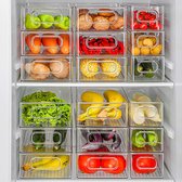 Koelkast Organizer, stapelbaar, opbergdoos, keuken organizer, voorraaddoos, doorzichtige container voor koelkast, keuken, kasten