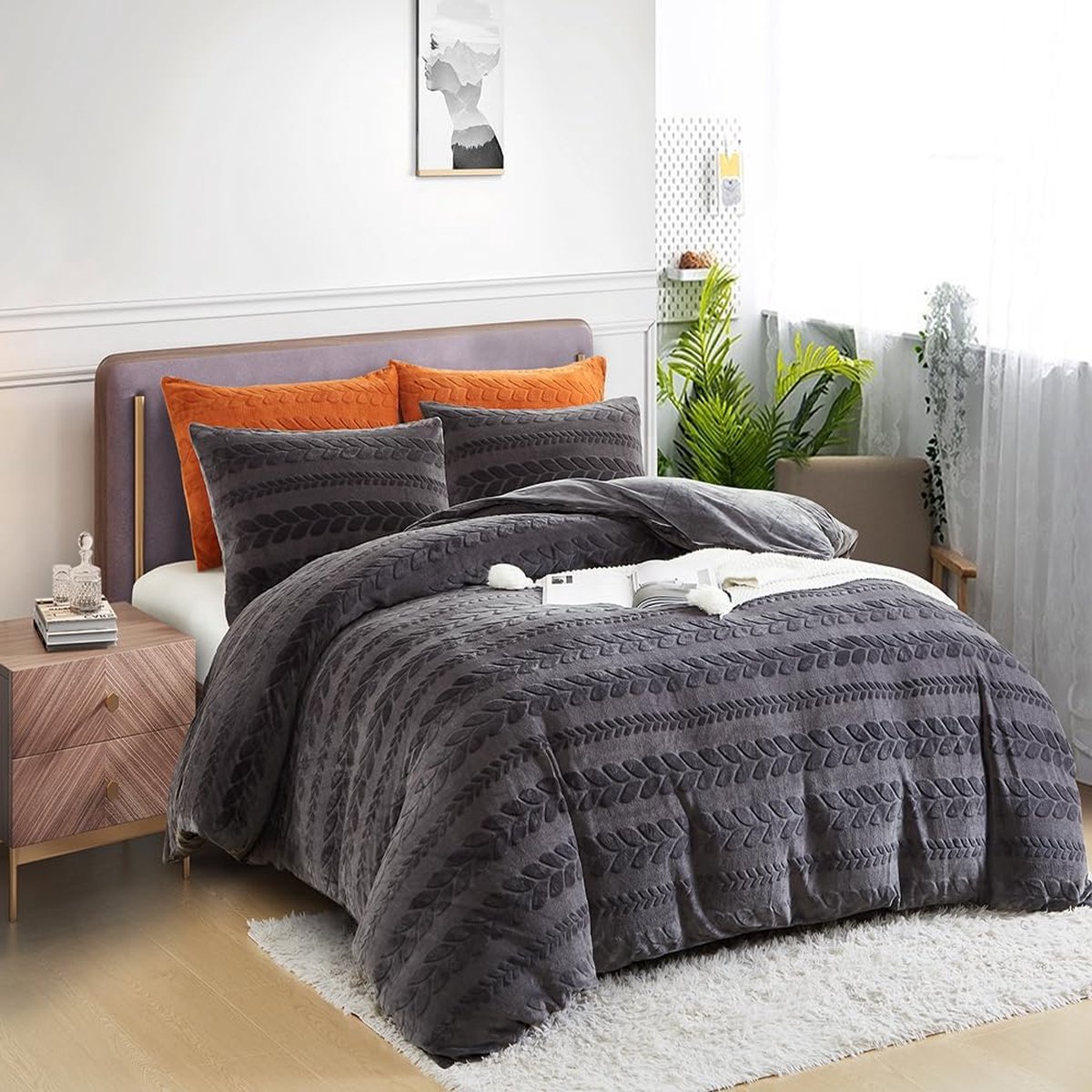 Housse de couette en peluche Shaggy, ensemble de literie de luxe