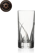 GDLF® Handgemaakte Kristallen glazen Set van 2 in Geschenkdoos | Handgemaakt in Italie | Florence Collectie | Hoogwaardig Kristal | Waterglas Set | Luxe Longdrink Glazen | Gin Tonic glazen & Latte Macchiato glazen| Cadeau Voor Man & Vrouw