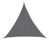 Schaduwdoek/zonnescherm Curacao driehoek grijs waterafstotend polyester - 4 x 4 x 4 meter - Terras/tuin zonwering