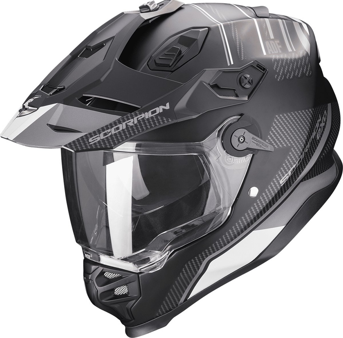 Scorpion Adf-9000 Air Desert Matt Black-Silver XL - Maat XL - Helm