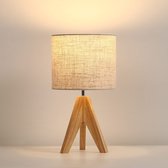My Arc - Lampe de table trépied - Lampe de table beige - Lampe de table avec abat-jour en Tissus