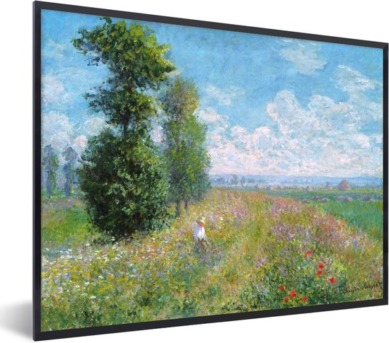 Fotolijst incl. Poster - Populieren bij Argenteuil - Schilderij van Claude Monet - 40x30 cm - Posterlijst