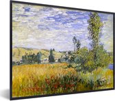 Fotolijst incl. Poster - Landschap bij Vetheuil - Schilderij van Claude Monet - 40x30 cm - Posterlijst