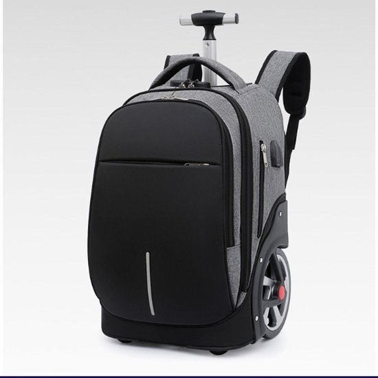 Schoolrugzak tiener, afneembare trolley rugzak school met 6