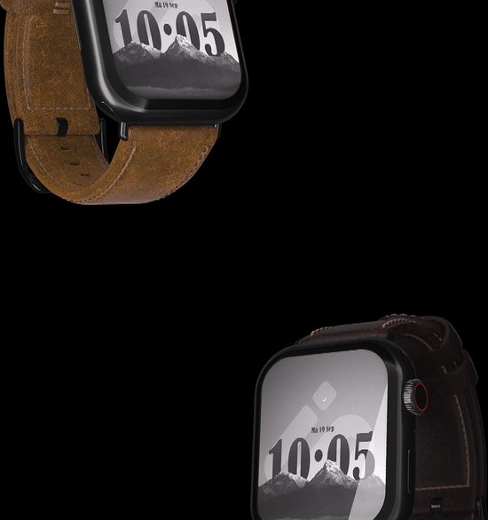 Strap-it Luxe leren band - Geschikt voor Apple Watch bandje - Series 1/2/3/4/5/6/7/8/9/SE/ - Zwart - bandje echt leer met gespsluiting - Lederen iWatch bandje voor maat: 38 / 40 / 41 / 42mm