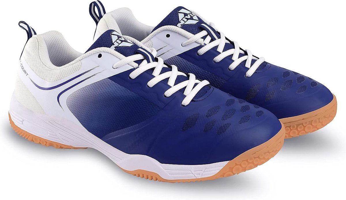 Nivia HY-Court 2.0 Badmintonschoen voor Heren - Maat EURO 46 (Blauw/Wit)