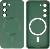 MagSafe Hoesje - Backcover met Camera Beschermer voor de Samsung Galaxy S23 Plus - Donker Groen