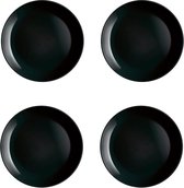 Diwali Noir Set van 4 Platte Borden Opaal 25 zwart