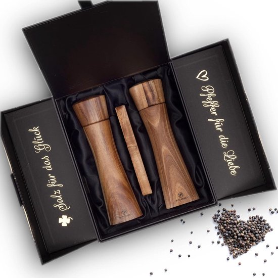 Navaris zout en pepermolen set - Handmatige molen instelbaar keramisch