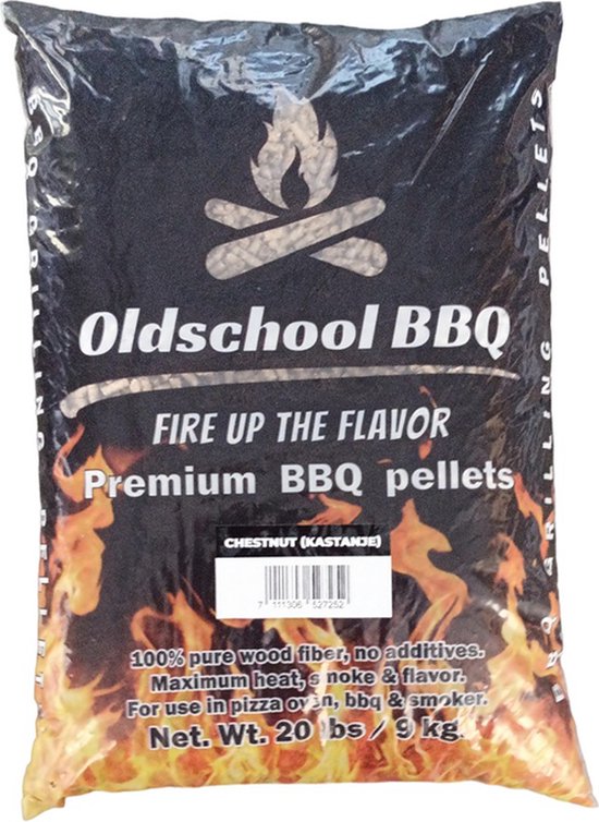 Foto: Oldschool bbq pellets kastanje 9 kg