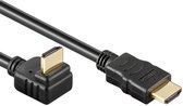 Powteq - 2 mètres - Câble HDMI 2.0 - Fiche coudée - Coudé vers le bas - Plaqué Or- Câble HDMI standard - 4K @ 60 Hz