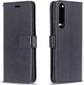 LuxeBass Hoesje geschikt voor Sony Xperia 1 II - Boekhoesje met kaartvakken - Zwart gsm hoesje - telefoonhoes - telefoonhoesjes